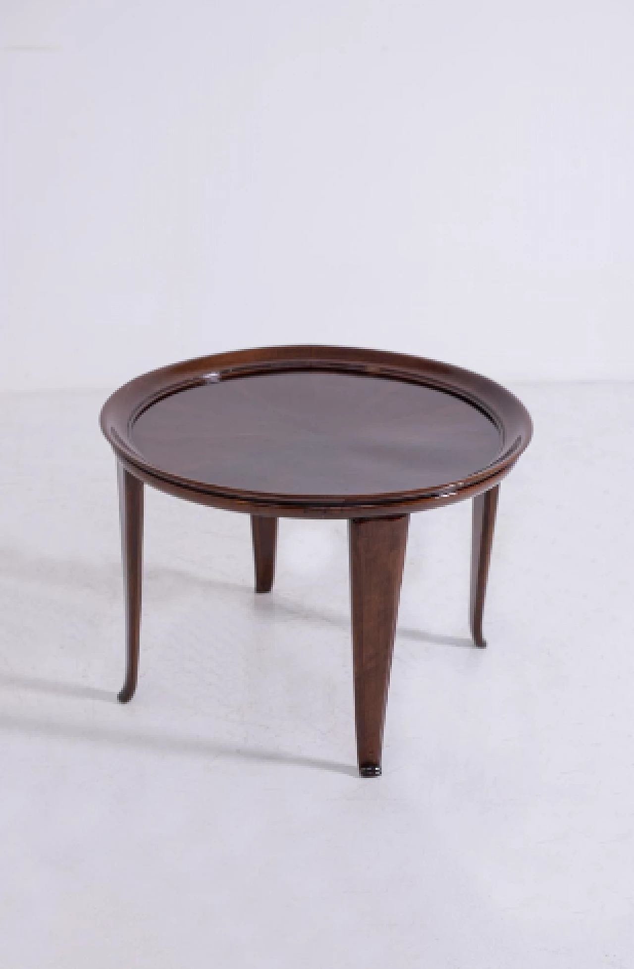 Round walnut coffee table, 1950s 13