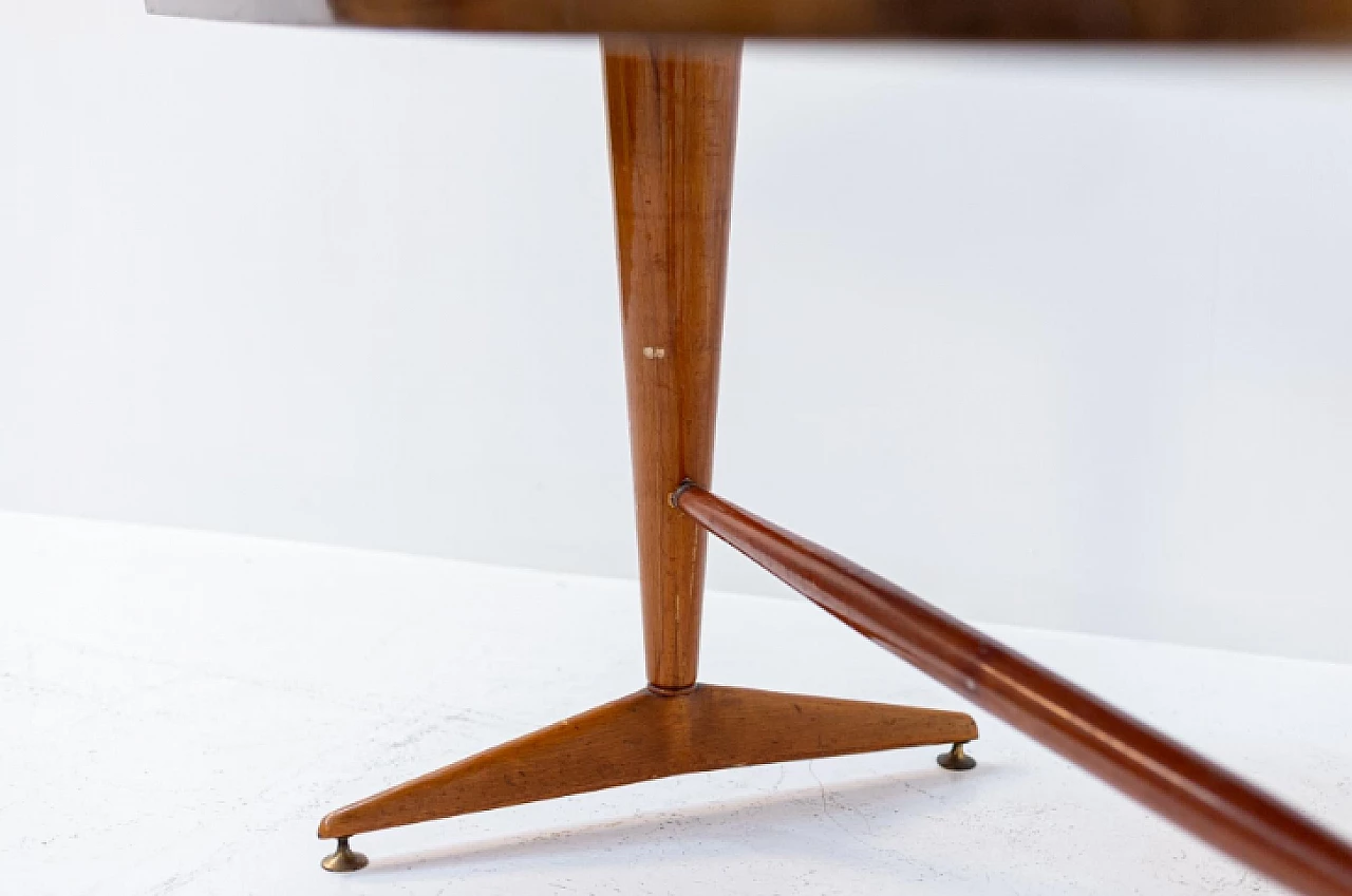Wood table with gray glass top, 1950s 2