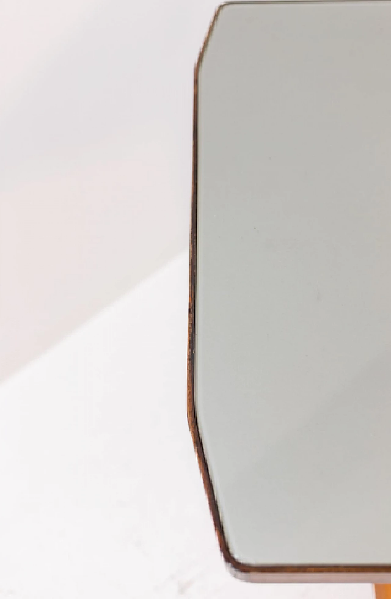 Wood table with gray glass top, 1950s 6