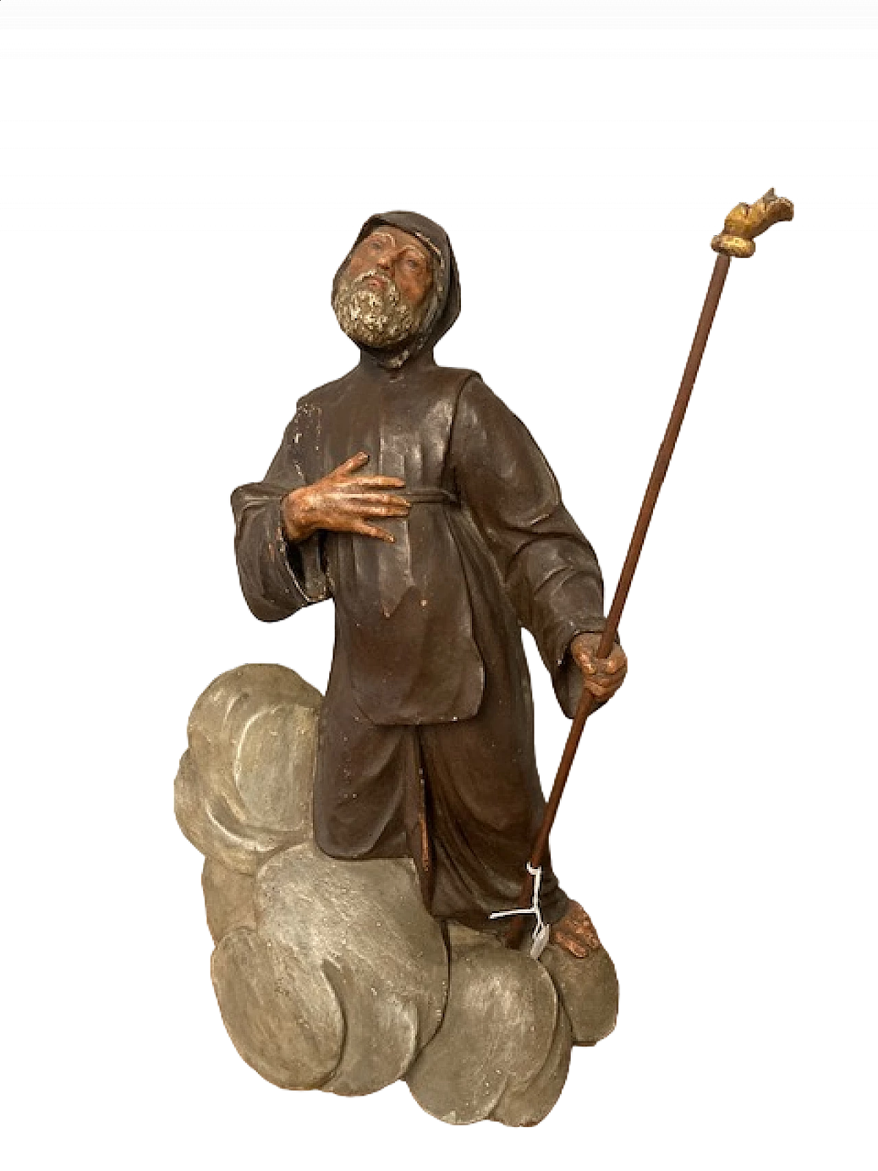 Polychrome terracotta sculpture of St. Francis of Paola, 18th century 12
