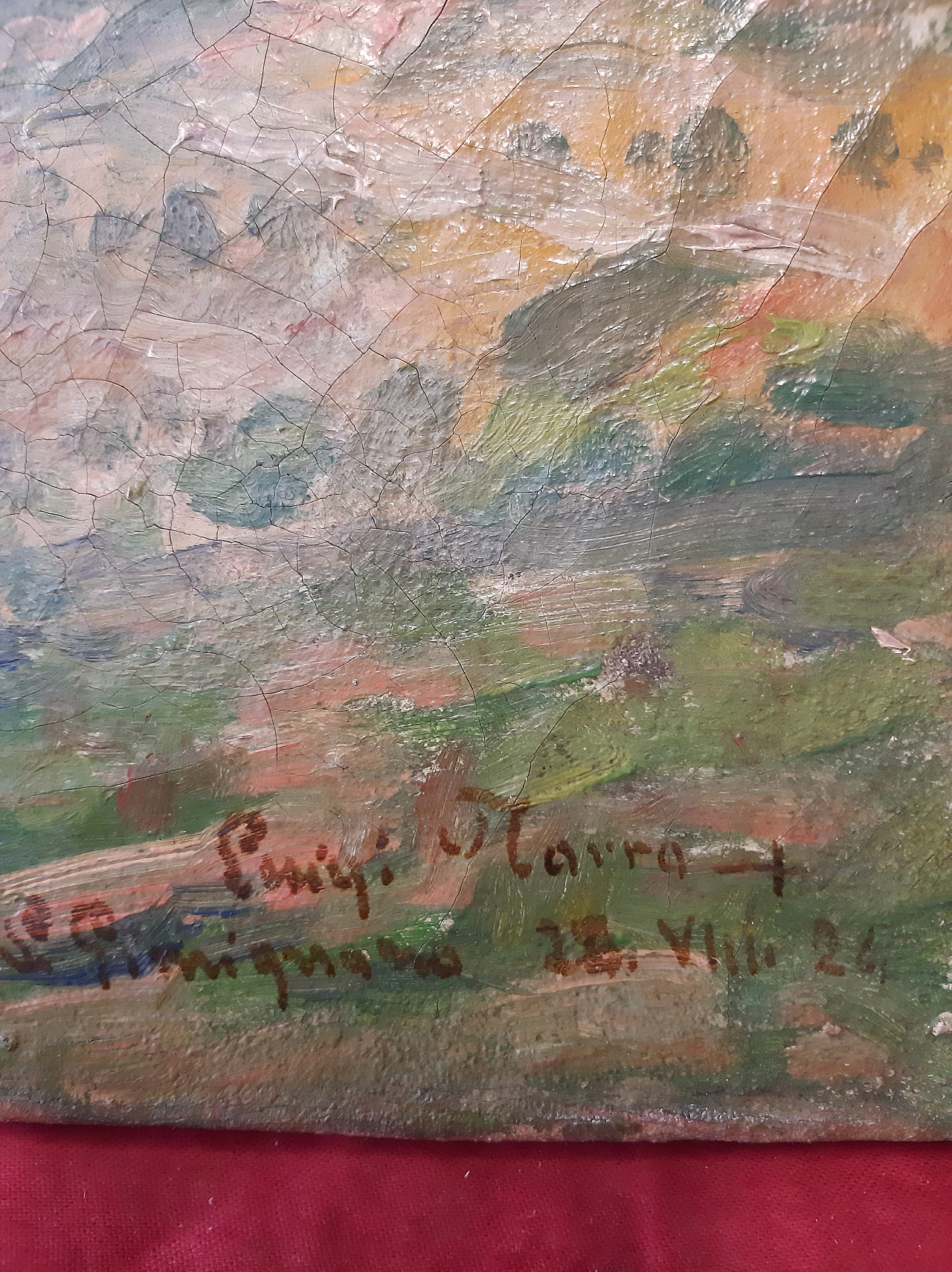 Luigi Tarra, San Gimignano, oil painting on canvas, 1924 2