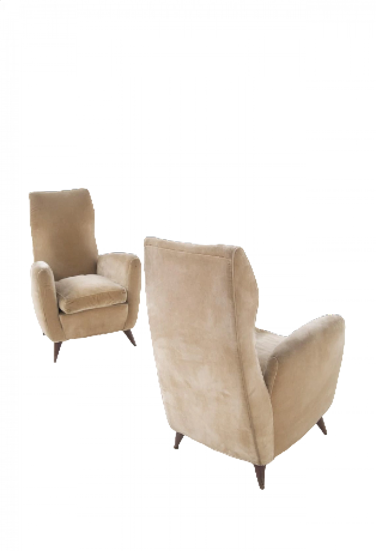 Pair of armchairs attributed to Gio Ponti for ISA Bergamo, 1950s 10