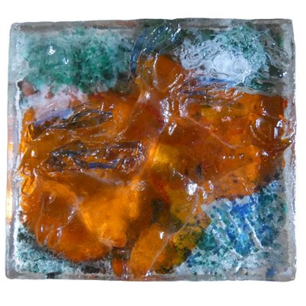 Bas-relief Murano glass tile by Rubin for Costantini Fucina degli Angeli, 1970s 1