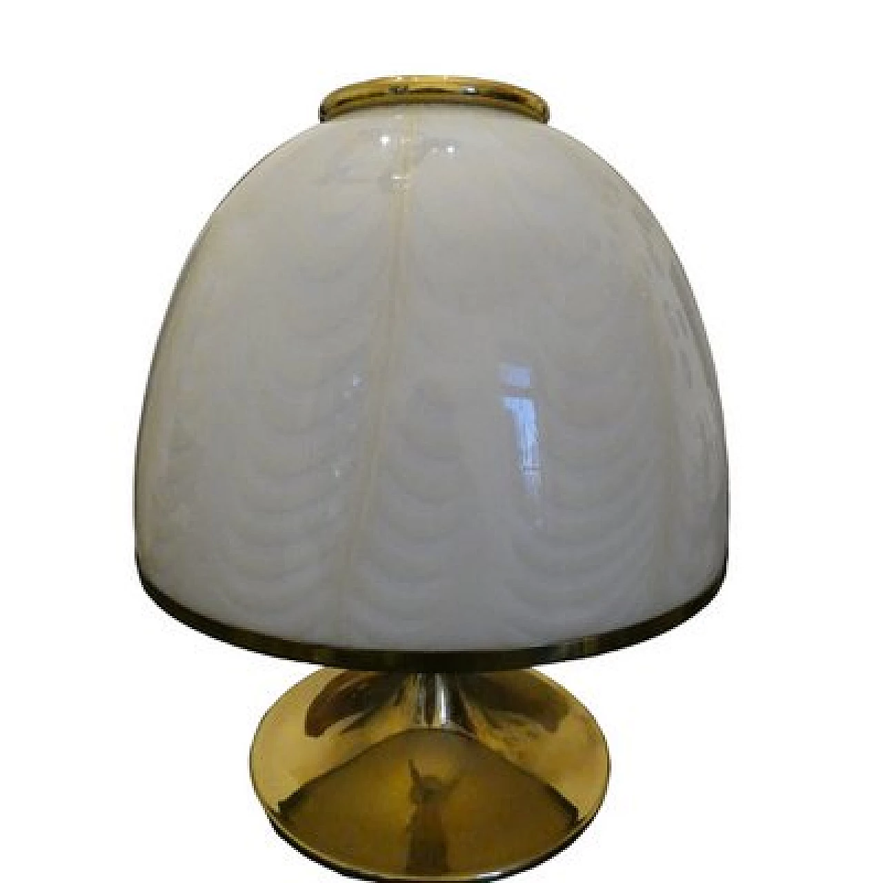 Lampada da tavolo in ottone e vetro di Murano di F. Fabbian per Mazzega, anni '70 1