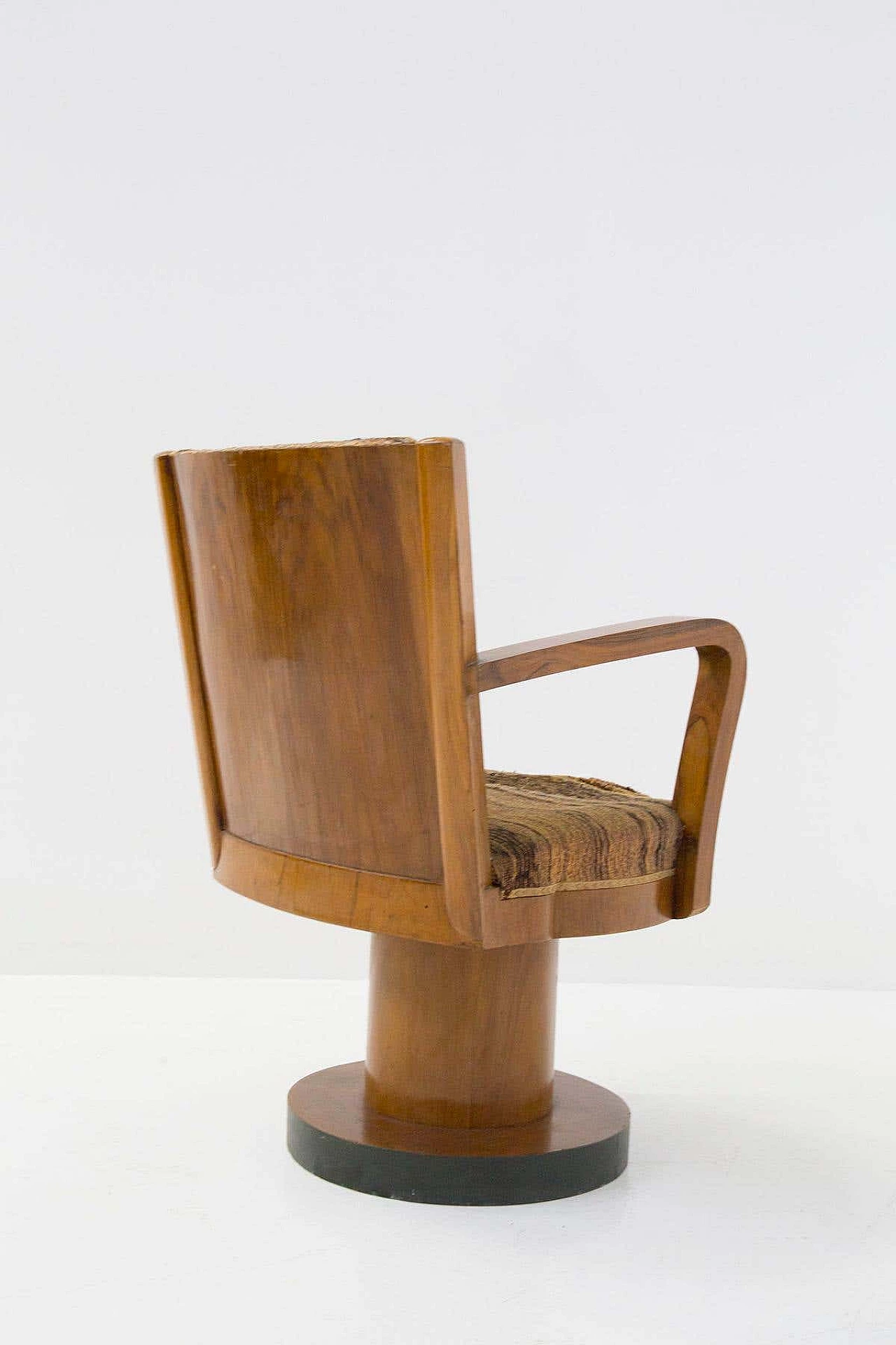 Rationalist armchair in noble wood attributed to Piero Bottoni, 1930s 6