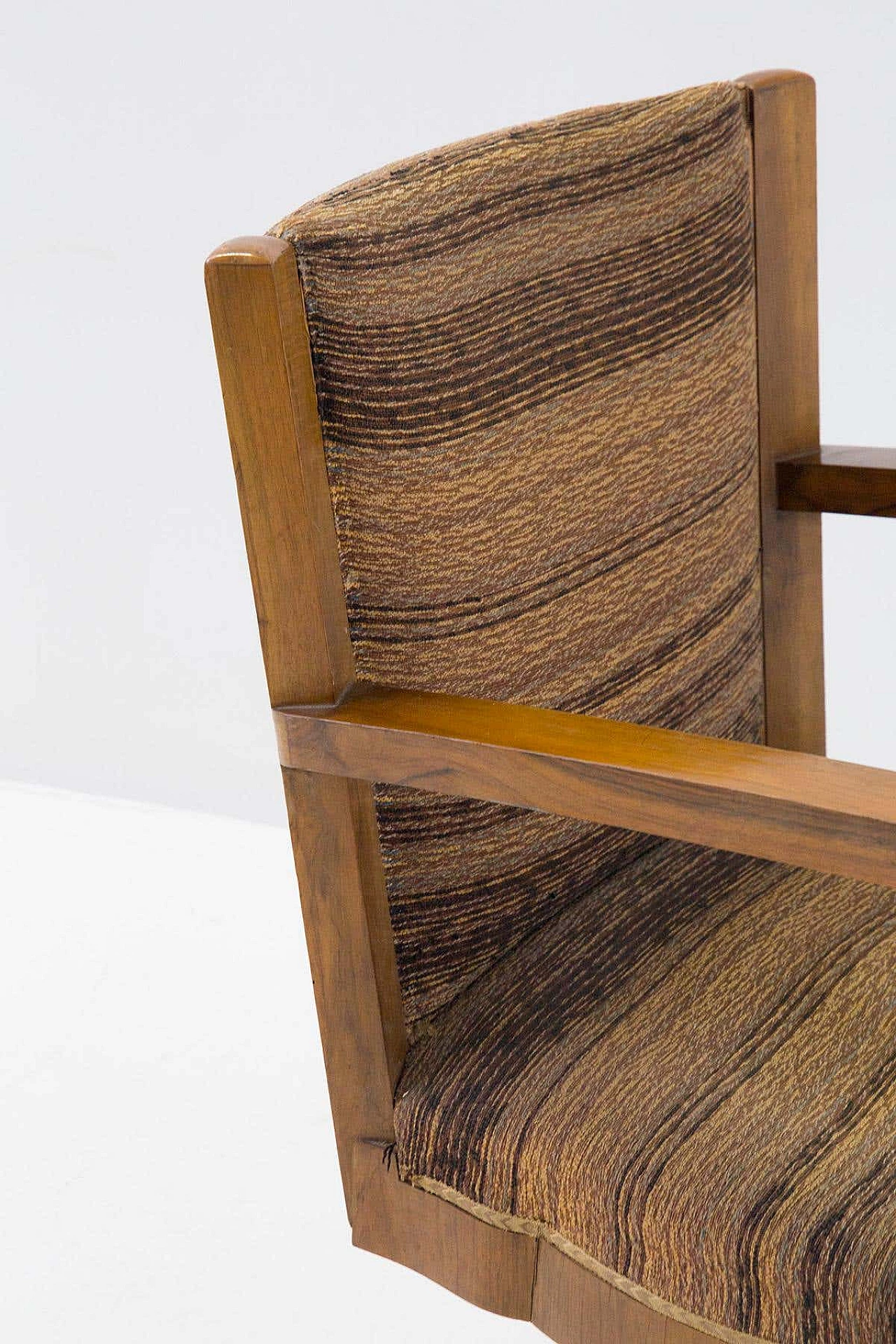 Rationalist armchair in noble wood attributed to Piero Bottoni, 1930s 7