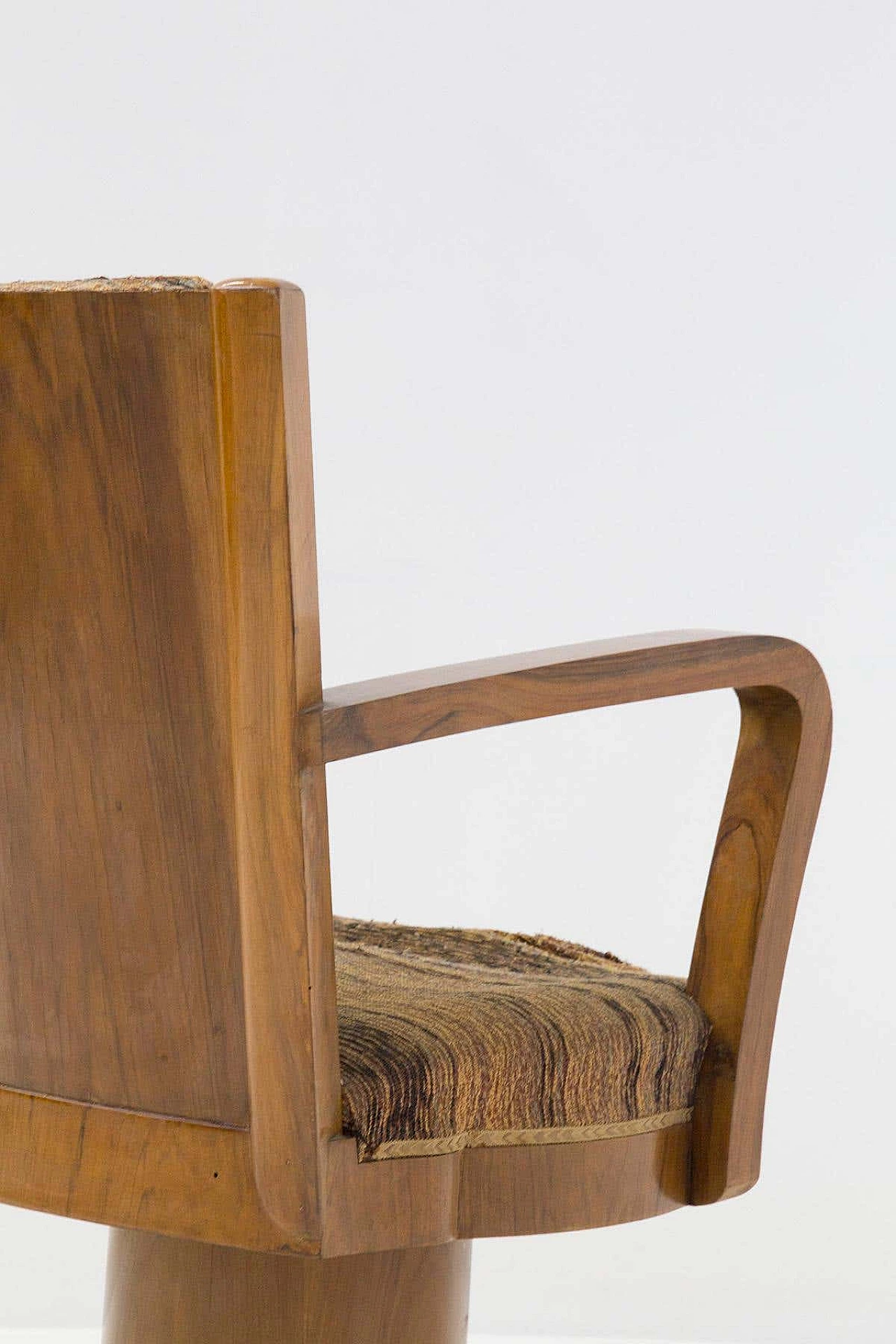 Rationalist armchair in noble wood attributed to Piero Bottoni, 1930s 9