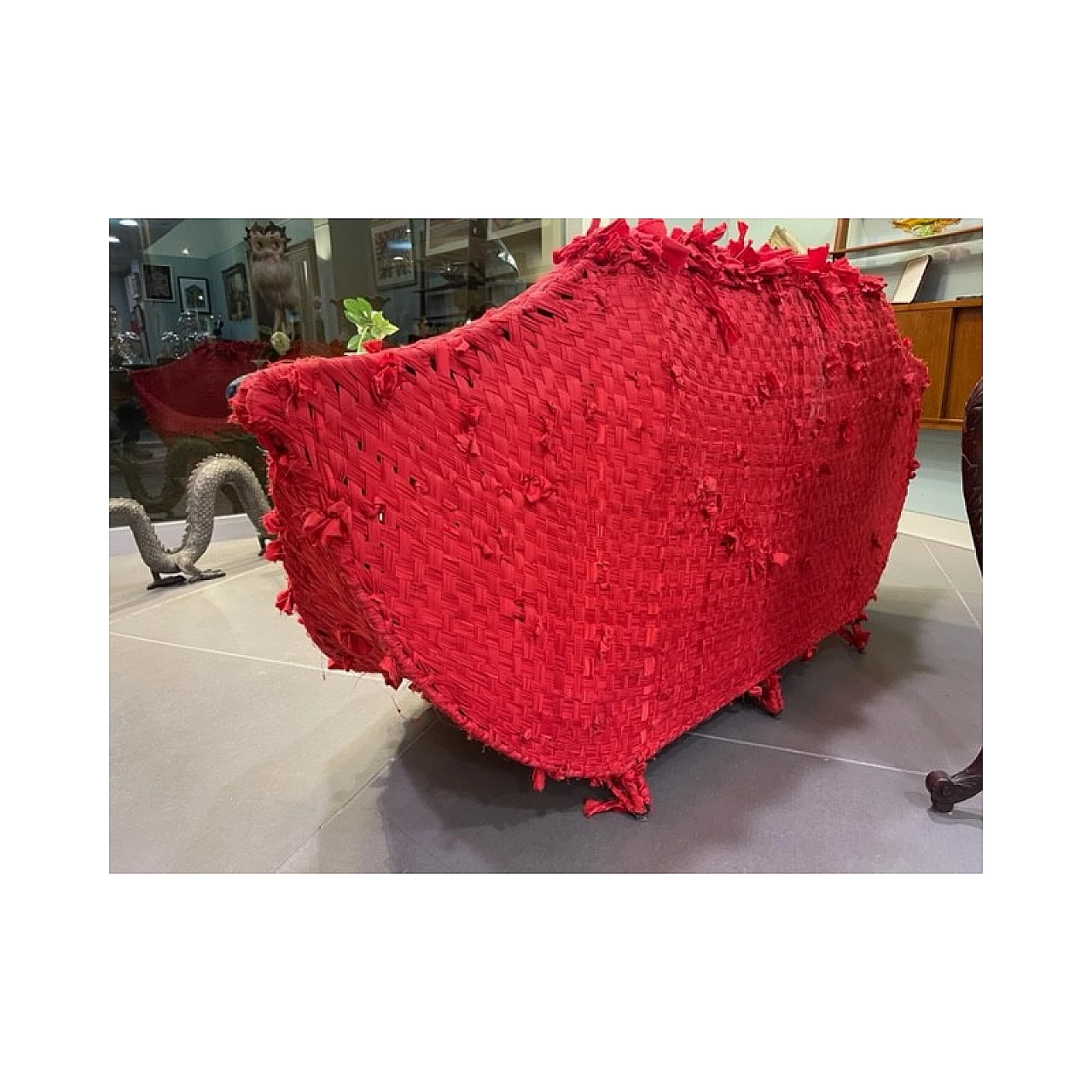 Divano Pollock in ferro e tessuto di Anacleto Spazzapan, fine '900 6