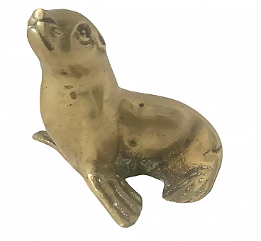 Satin-finished brass seal sculpture, 1960s