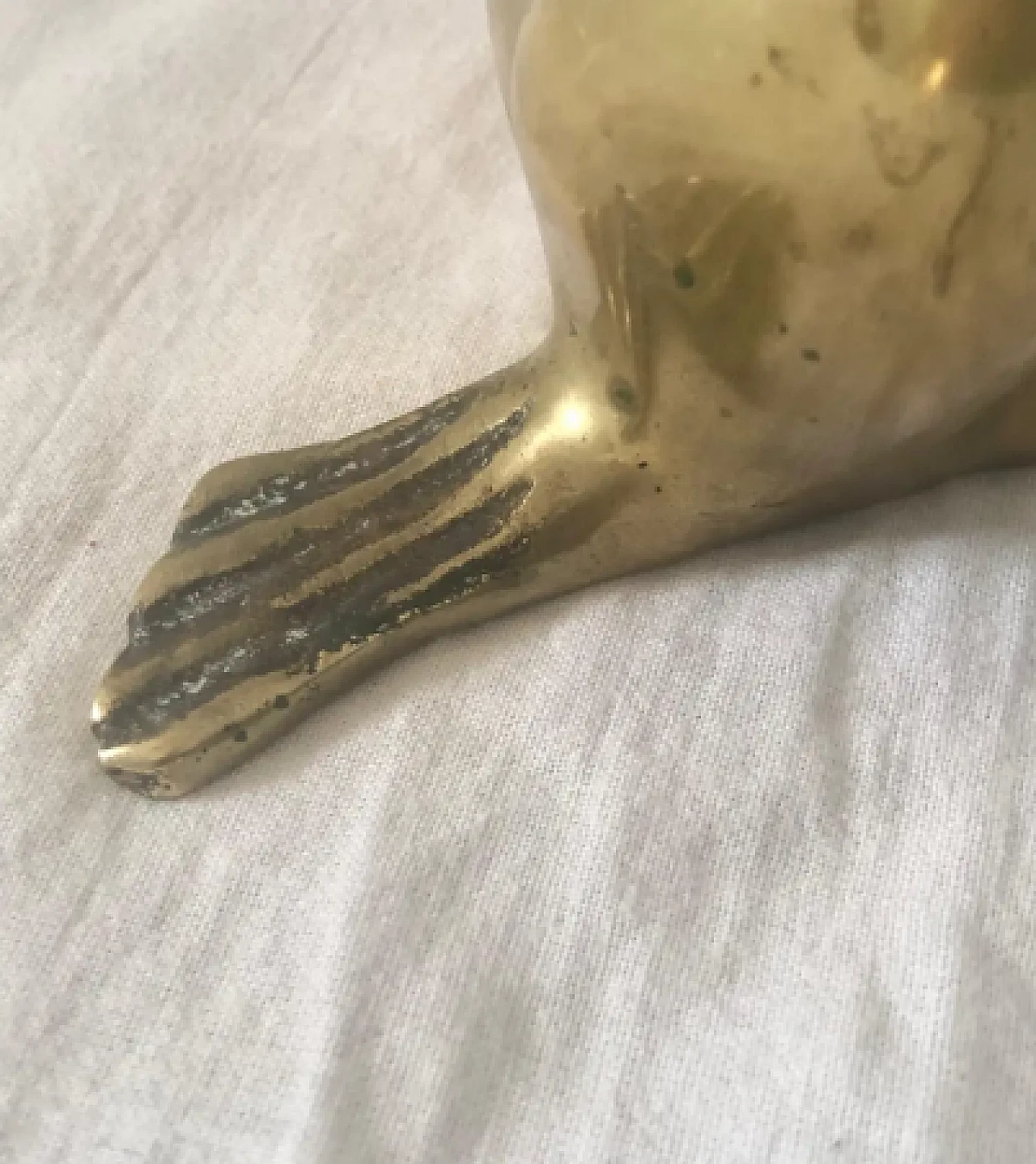 Scultura di sigillo in ottone satinato, anni '60 11