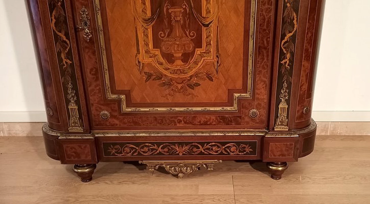 Inlaid wood sideboard with marble top, 1960s 11