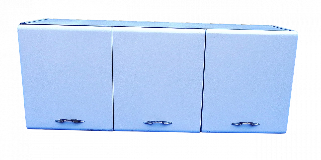 White enameled sheet metal hanging sideboard by Soal, 1950s 8