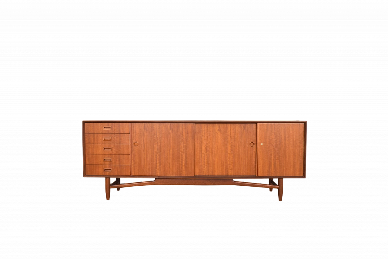 Danish teak sideboard with drawers and doors, 1960s 15