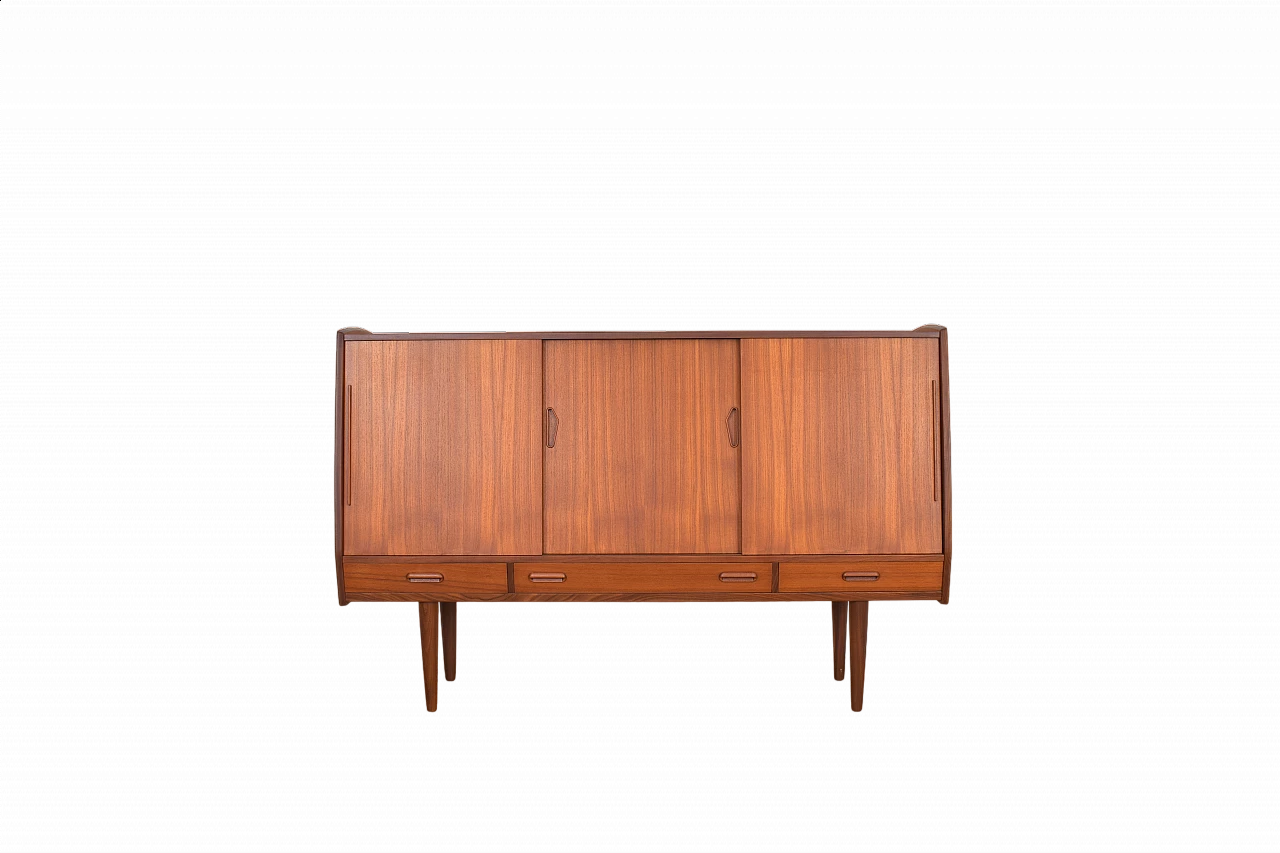 Danish teak sideboard with sliding doors and drawers, 1960s 18