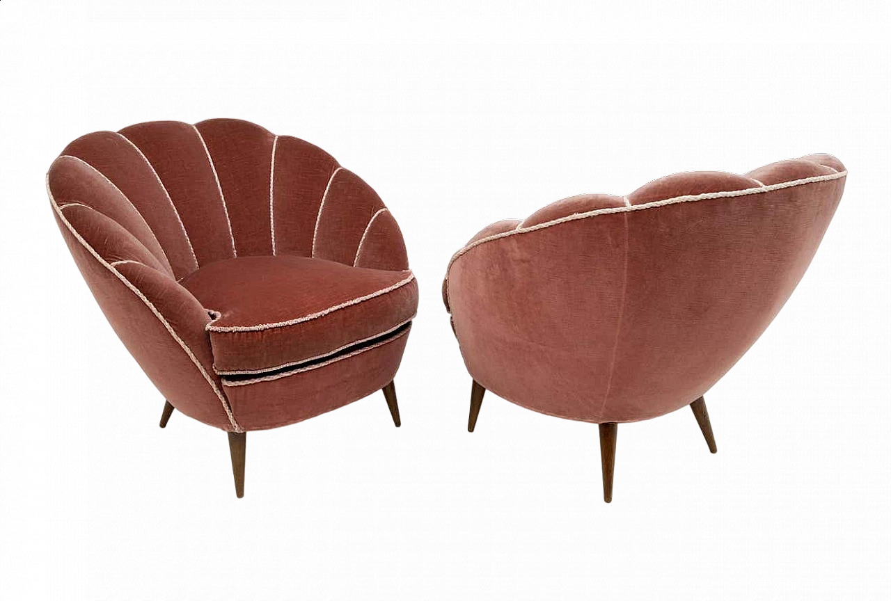 Pair of Margherita armchairs by Gio Ponti for ISA Bergamo, 1950s 15
