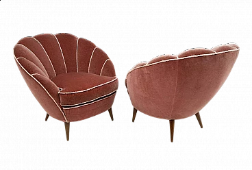 Pair of Margherita armchairs by Gio Ponti for ISA Bergamo, 1950s