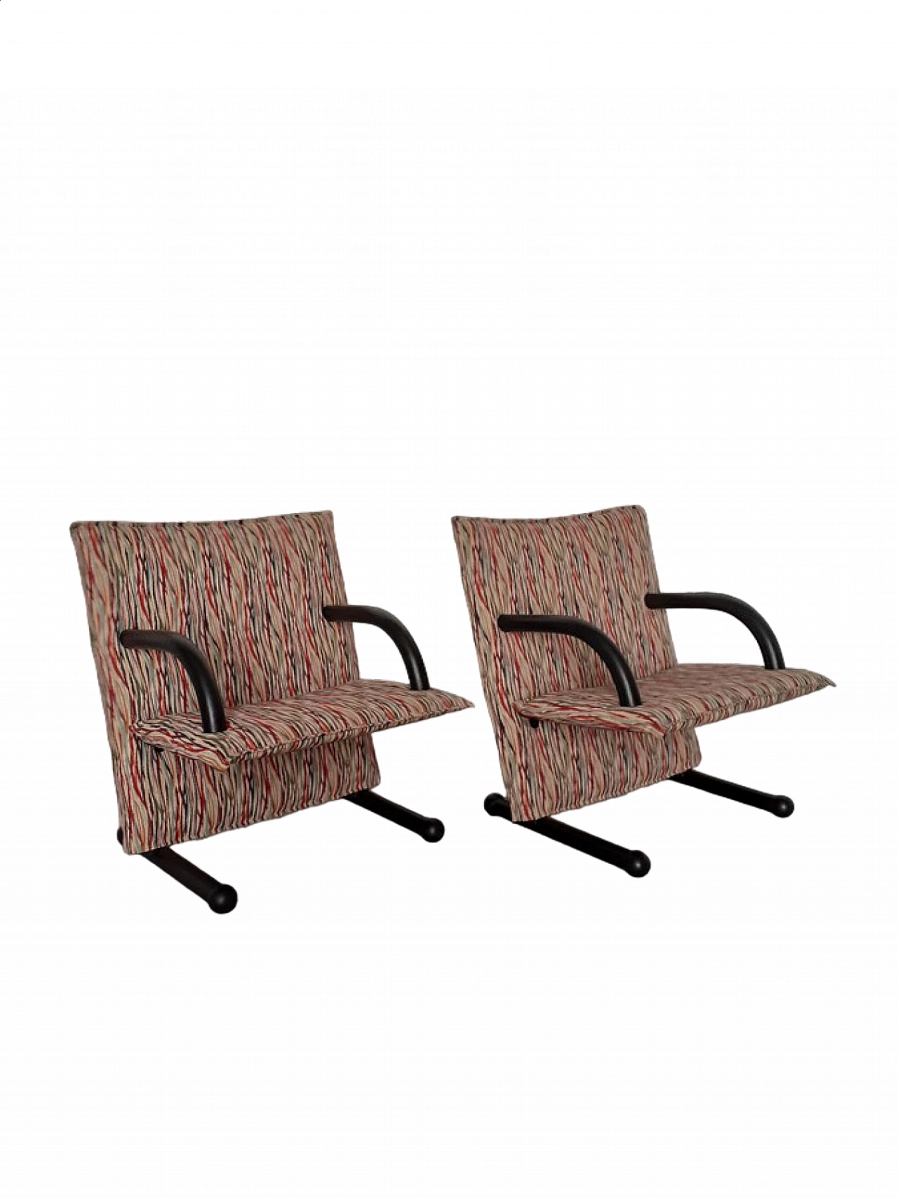 Pair of T-Line armchairs by Burkhard Vogtherr for Arflex, 1980s 9