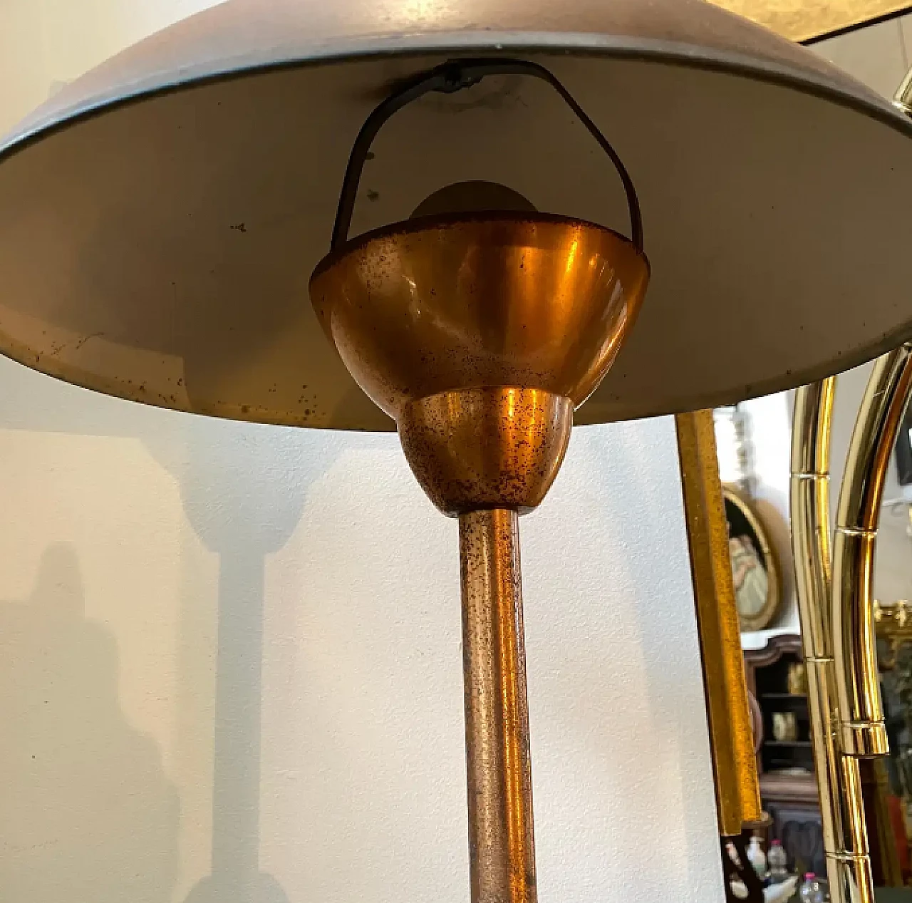 Table lamp in wood and copper, 1950s 10