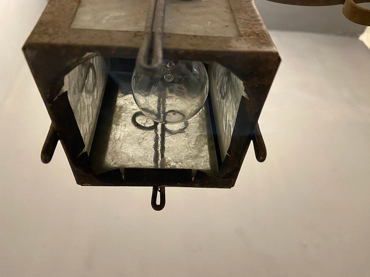 Lampadario in ferro battuto, anni '40 2