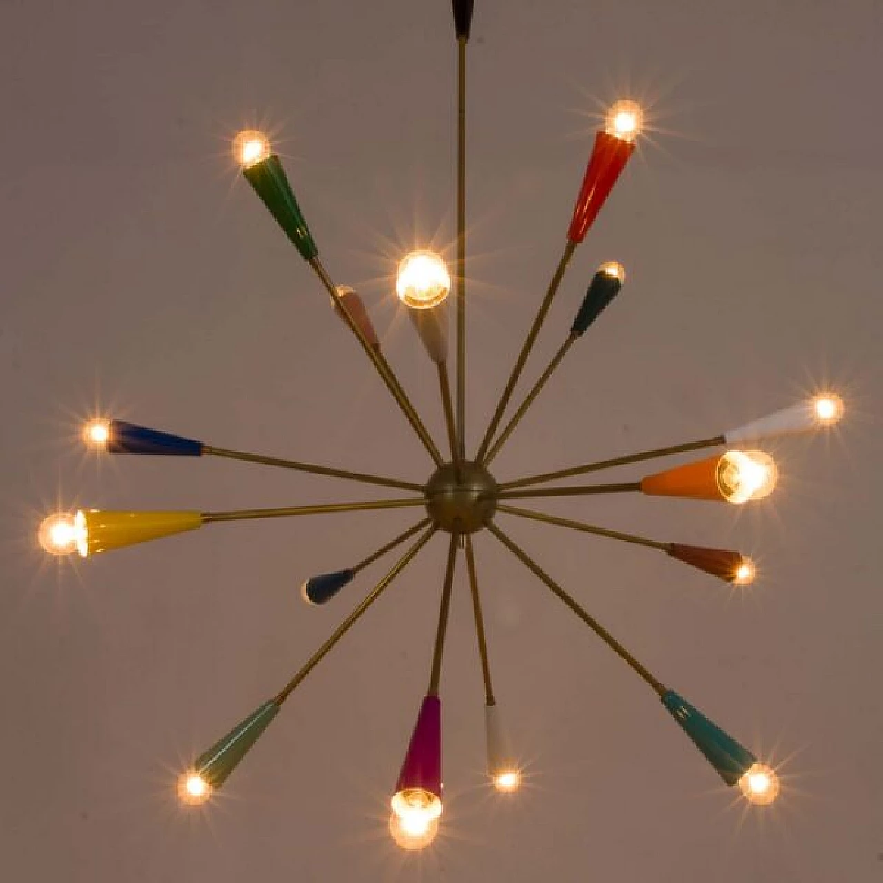 Sputnik coloured chandelier, 1950s 6