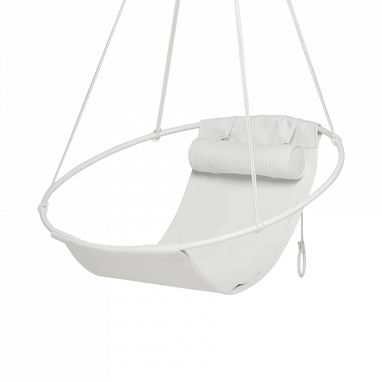 Poltrona sospesa in pelle bianca 7