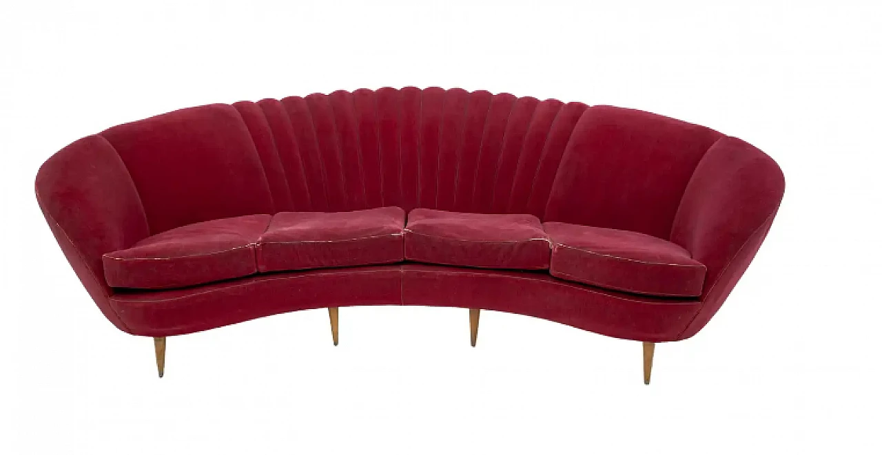 Curved Margherita sofa by Gio Ponti for ISA Bergamo, 1950s 1