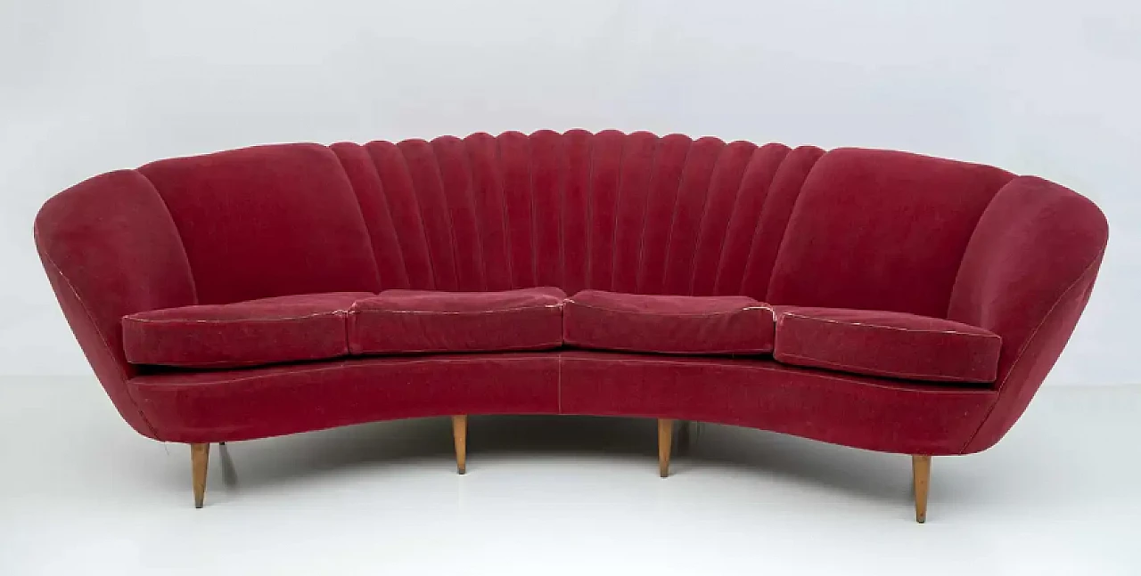 Curved Margherita sofa by Gio Ponti for ISA Bergamo, 1950s 3