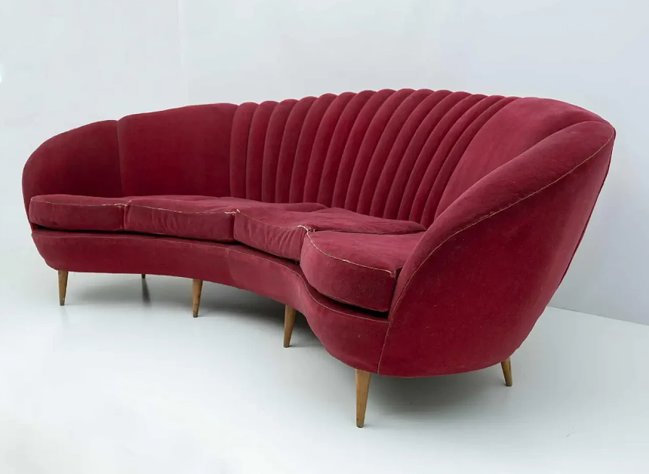 Curved Margherita sofa by Gio Ponti for ISA Bergamo, 1950s 4