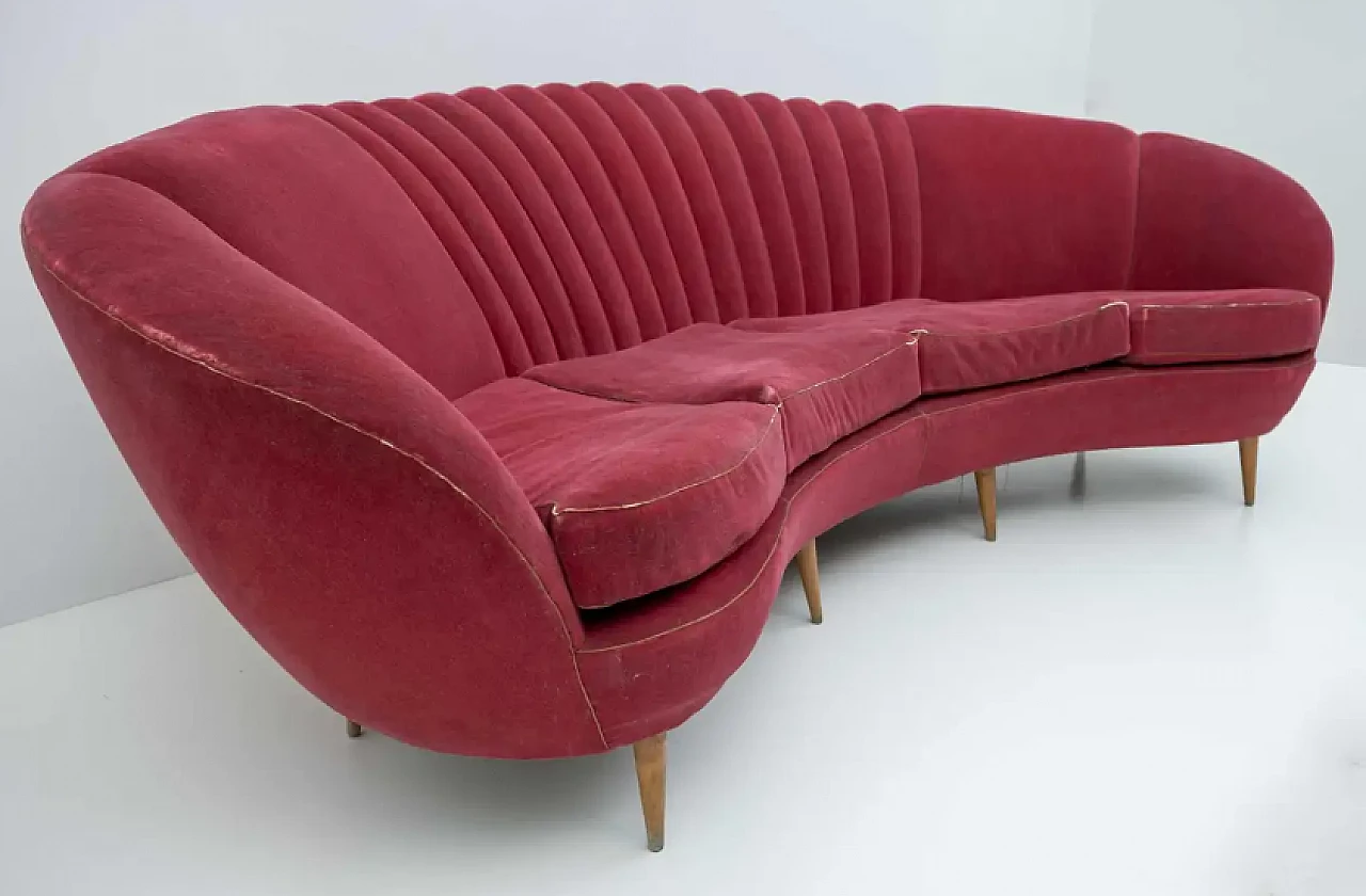 Curved Margherita sofa by Gio Ponti for ISA Bergamo, 1950s 5