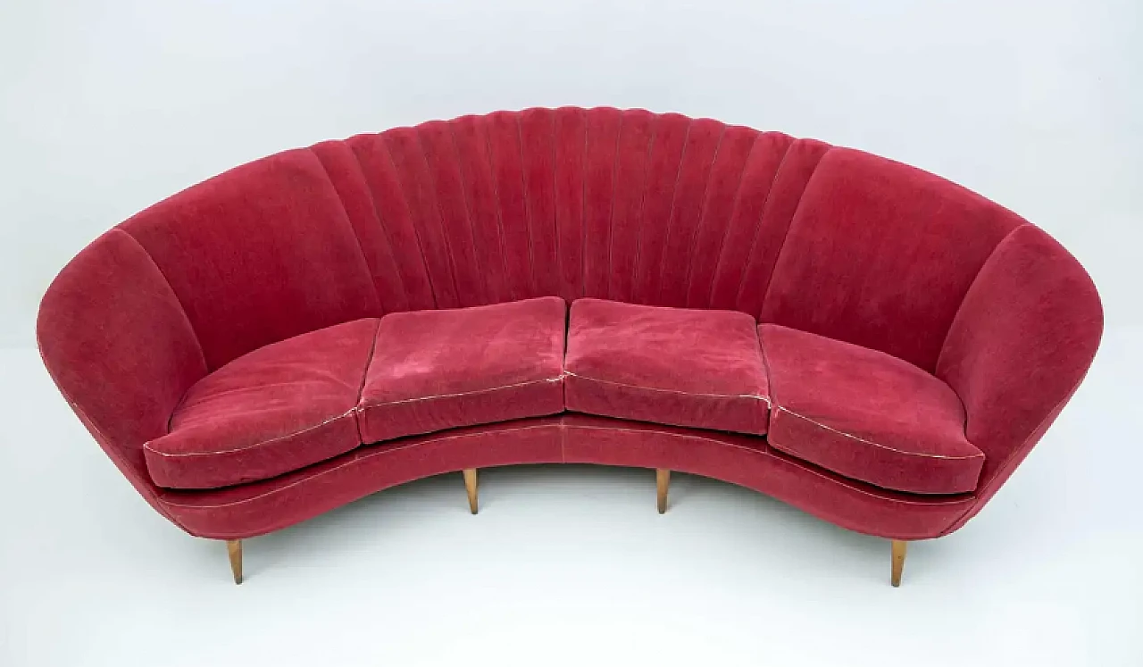 Curved Margherita sofa by Gio Ponti for ISA Bergamo, 1950s 6