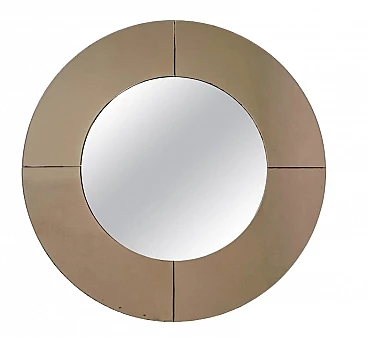 Grande specchio rotondo fumé, anni '70