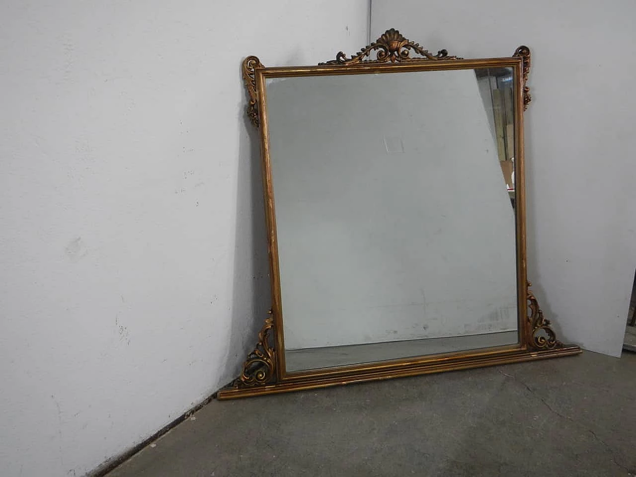 Carved and gilded fir frame mirror, 1940s 2