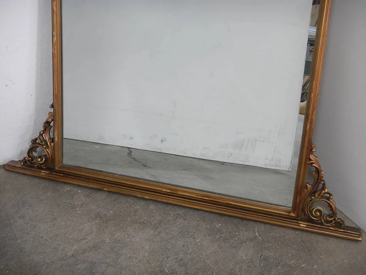 Carved and gilded fir frame mirror, 1940s 3