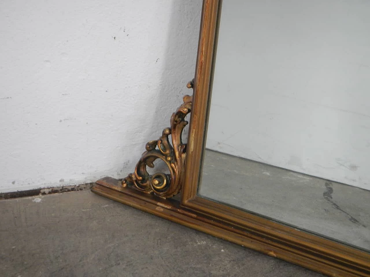 Carved and gilded fir frame mirror, 1940s 5