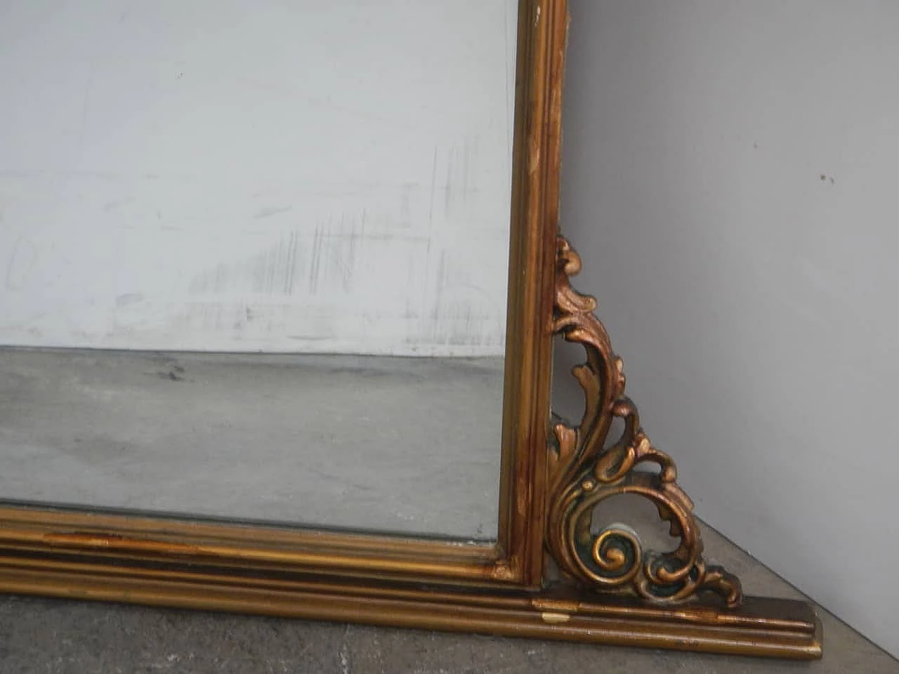 Carved and gilded fir frame mirror, 1940s 6