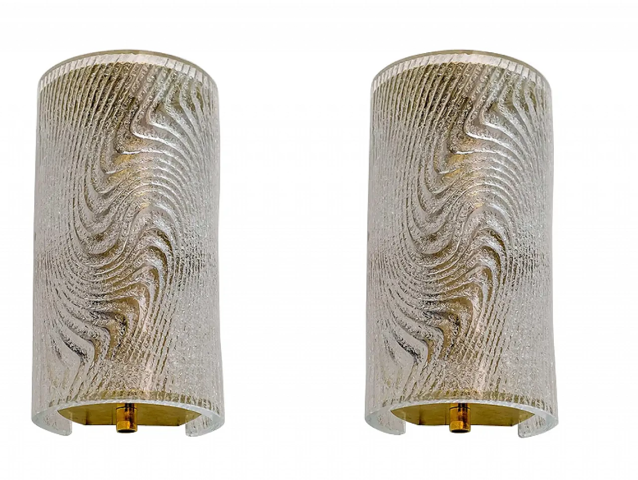 Pair of Murano glass and brass wall sconces Corteccia, 1980s 1