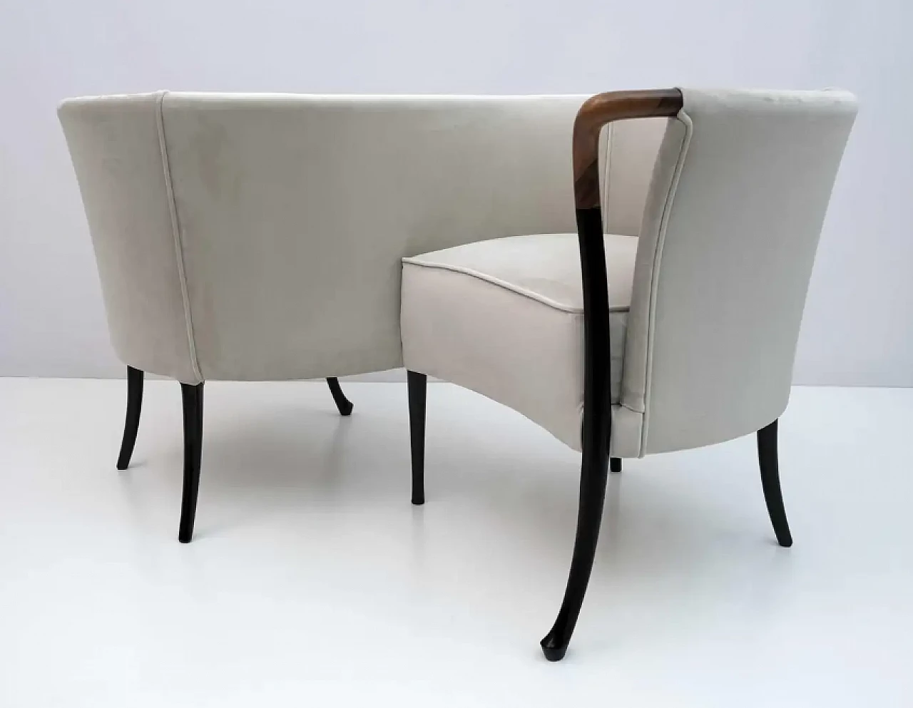 Progetto velvet conversation sofa by Giorgetti, 1980s 3