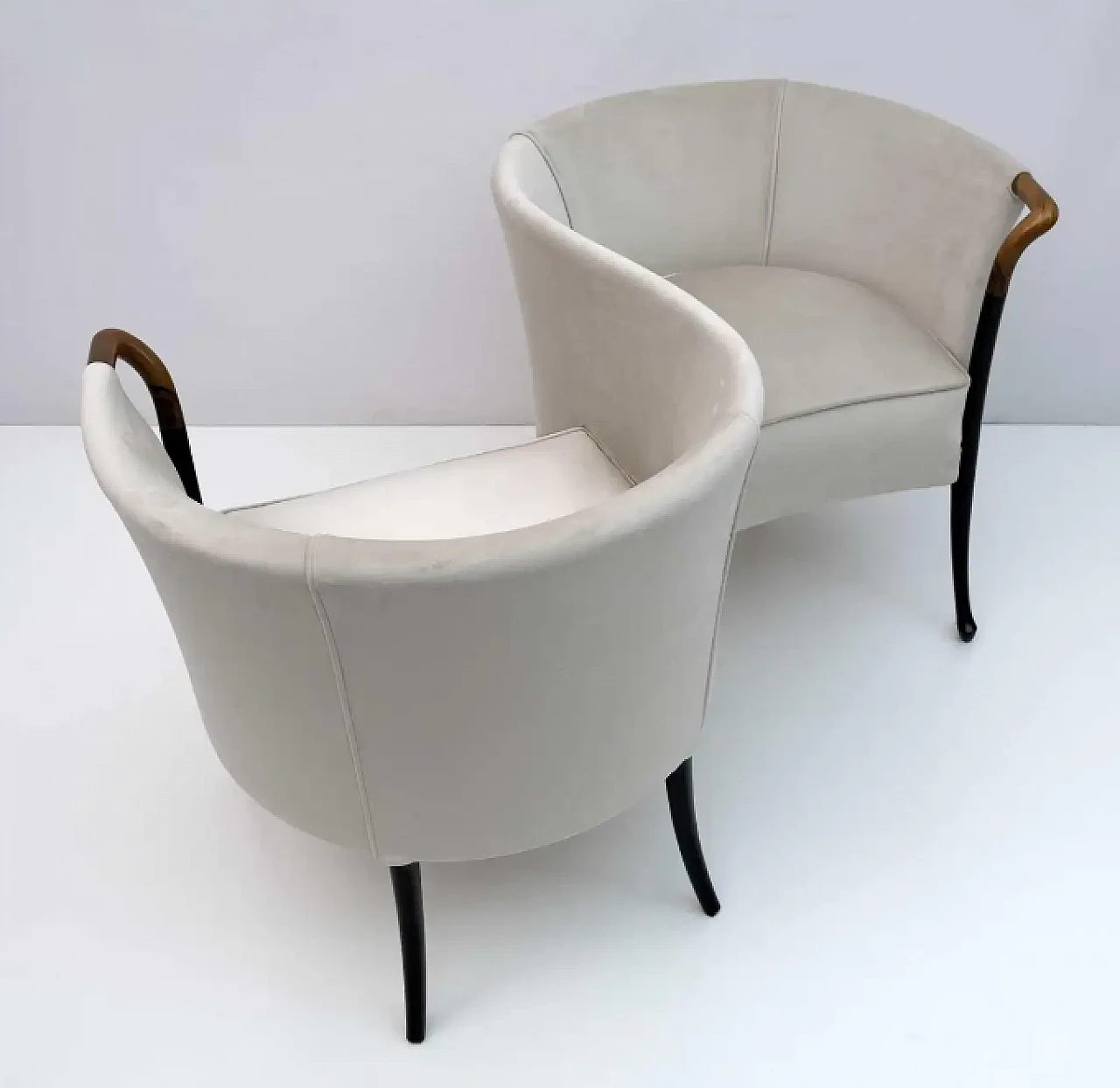 Divano da conversazione Progetto in velluto di Giorgetti, anni '80 5