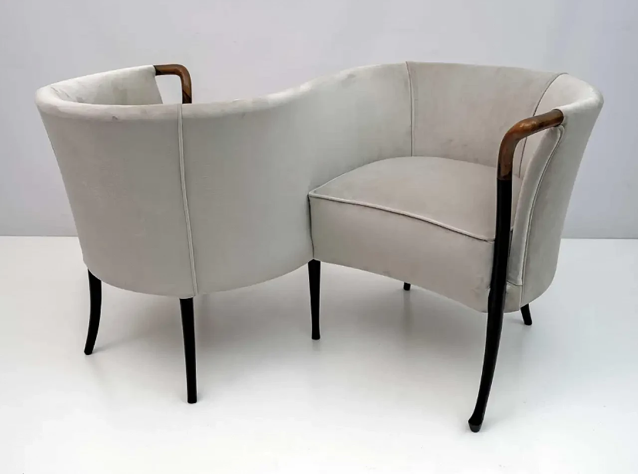 Divano da conversazione Progetto in velluto di Giorgetti, anni '80 6