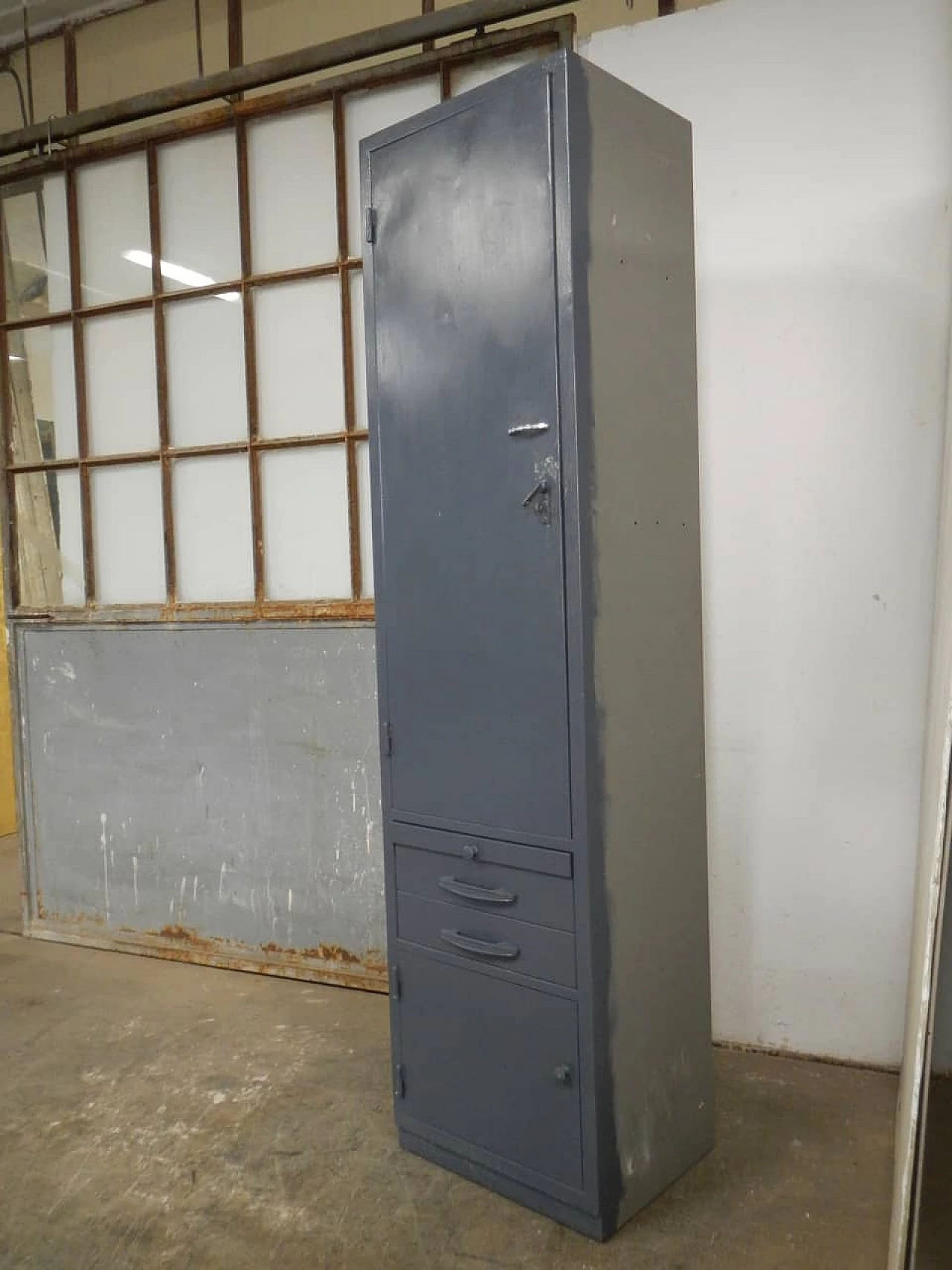 Iron cabinet with two drawers and doors, 1970s 3