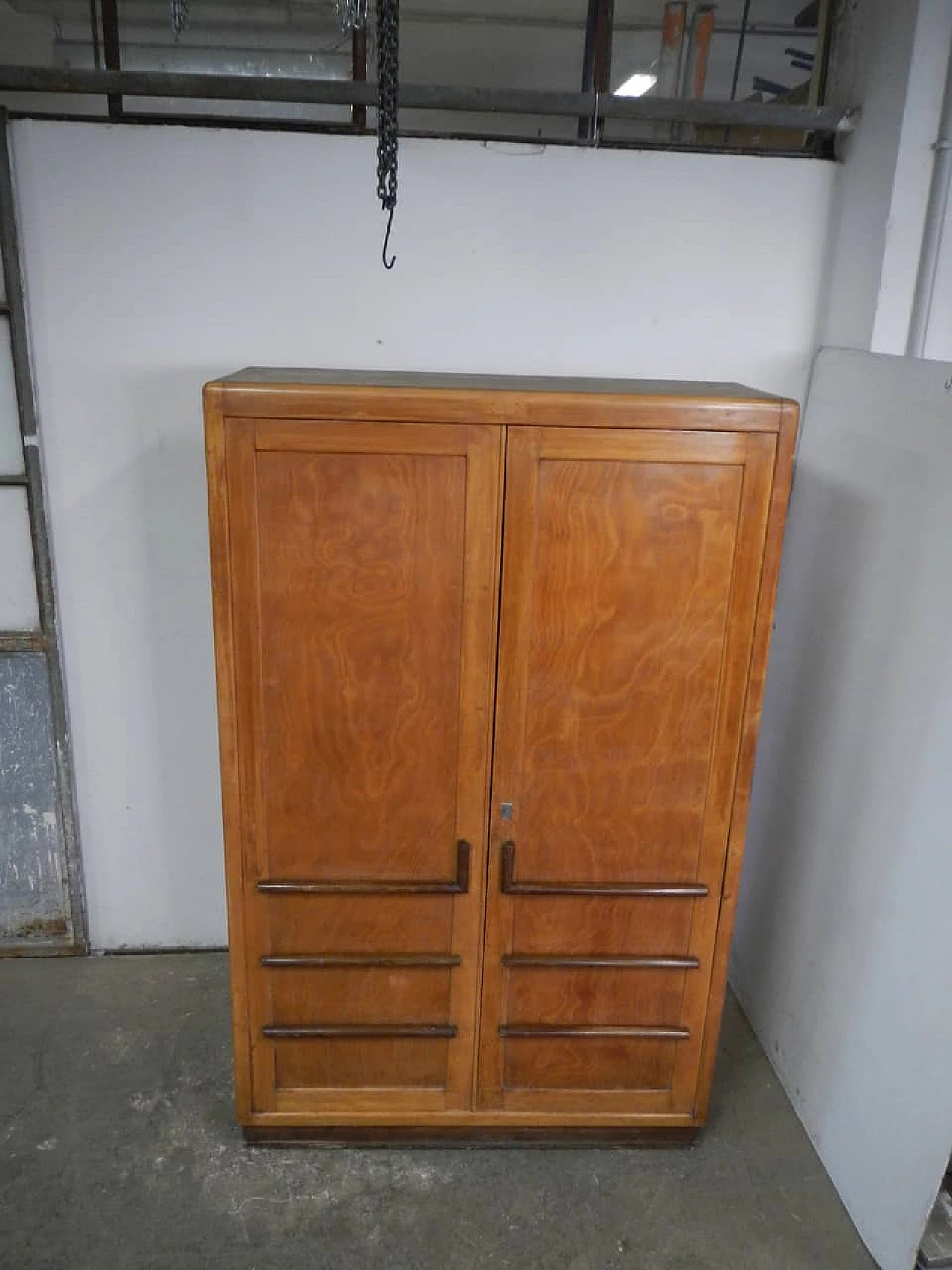 Beechwood office cupboard with three shelves, 1940s 1