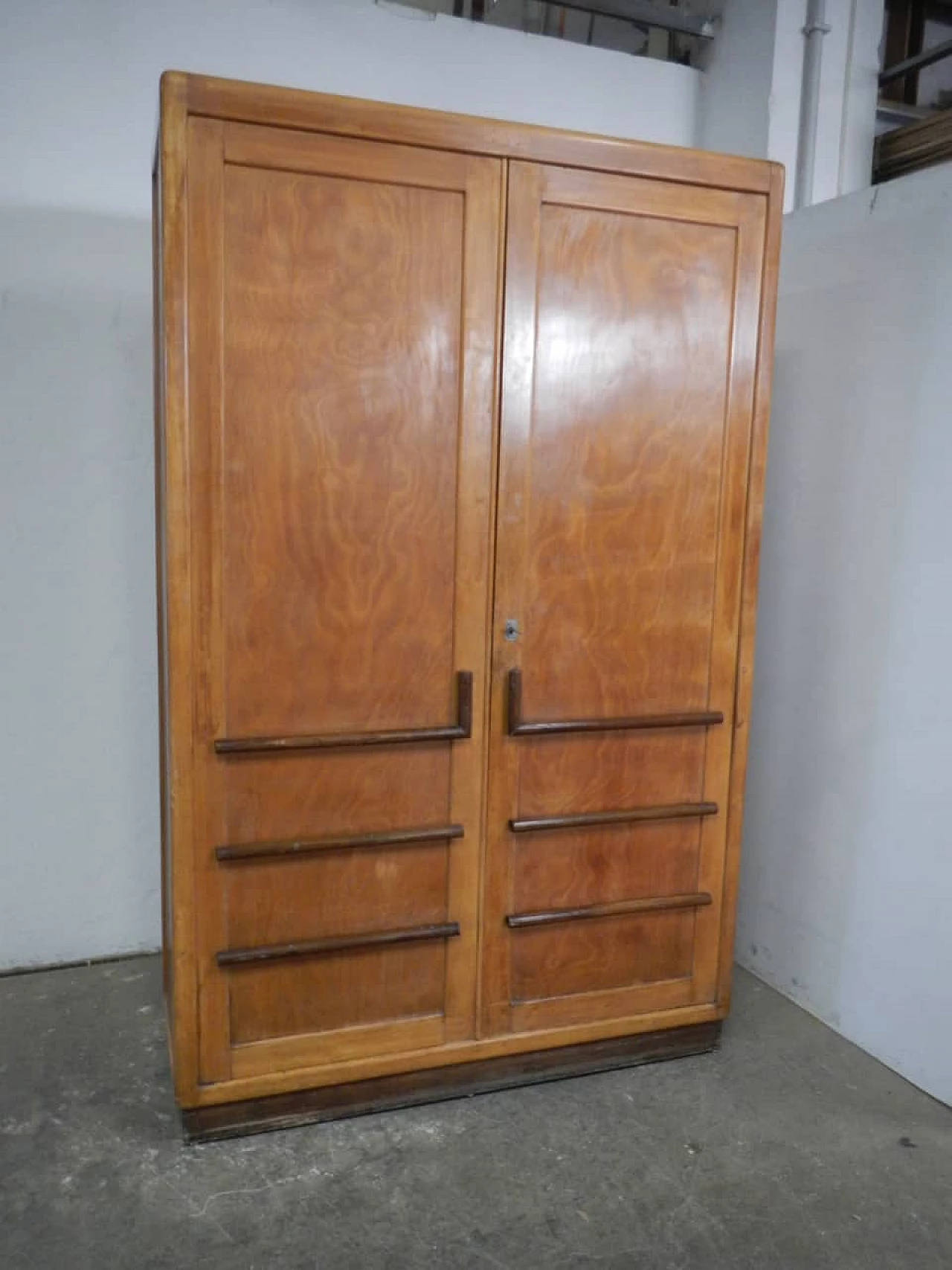 Beechwood office cupboard with three shelves, 1940s 2