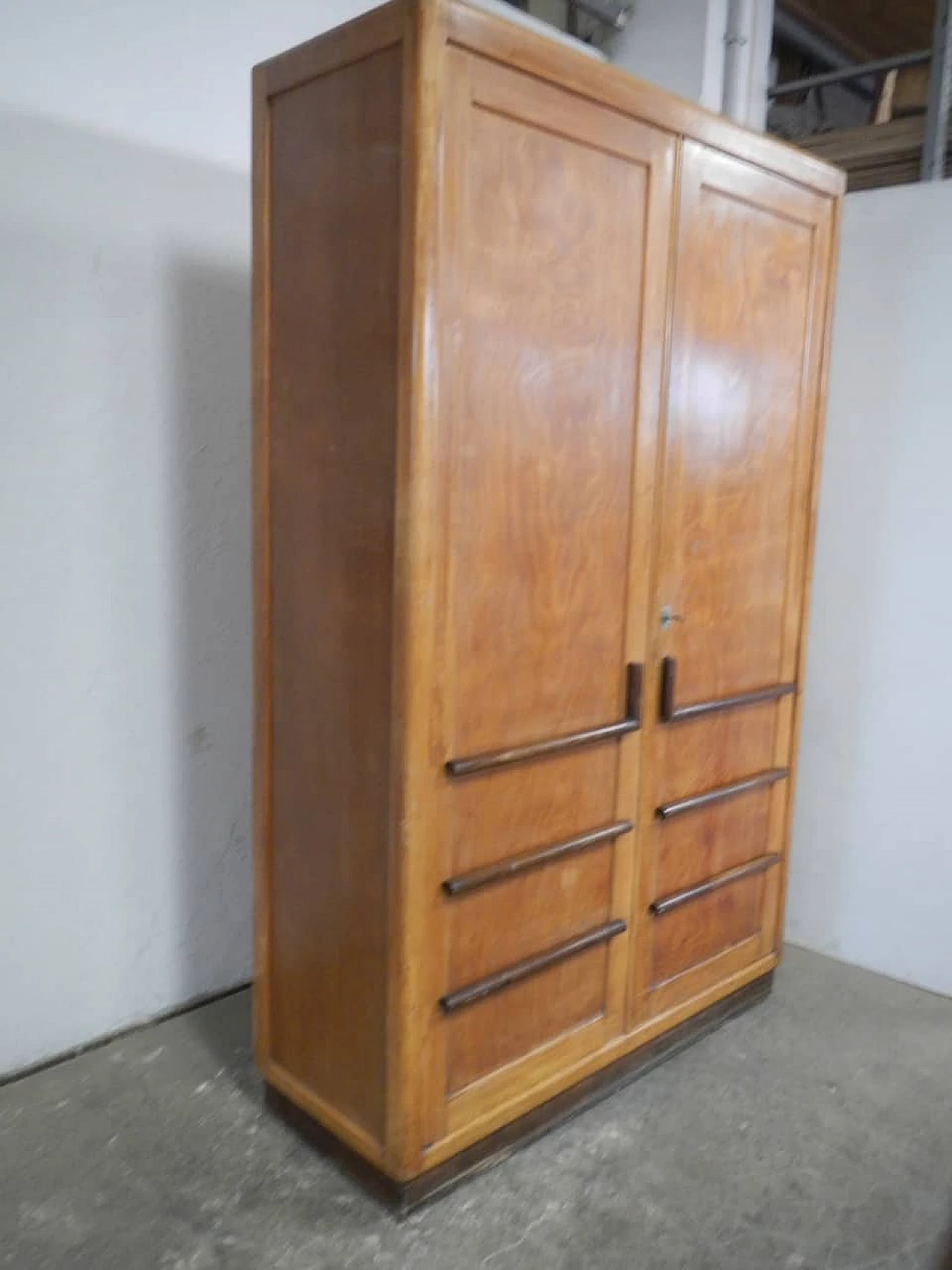 Beechwood office cupboard with three shelves, 1940s 3