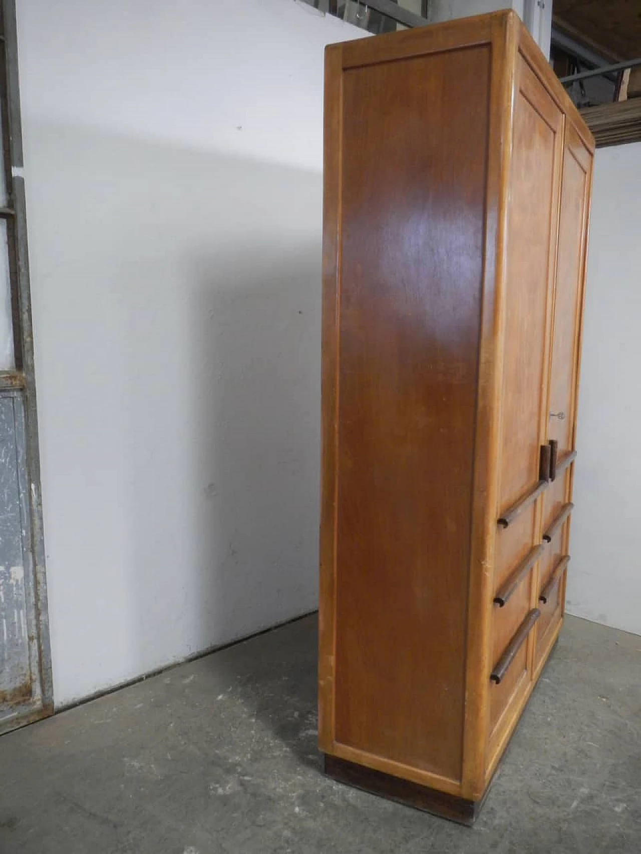 Beechwood office cupboard with three shelves, 1940s 5