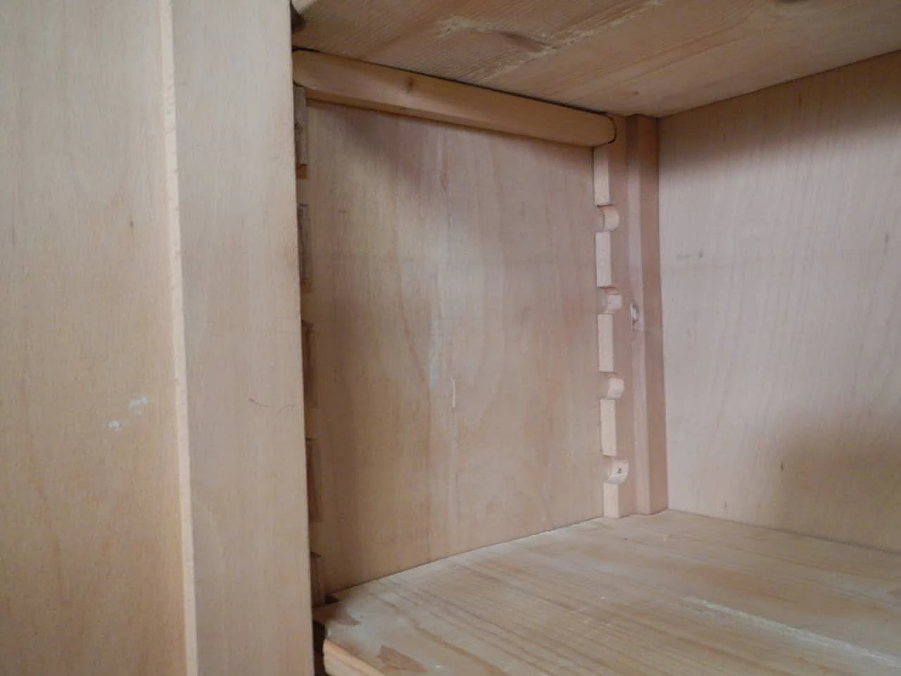 Beechwood office cupboard with three shelves, 1940s 9