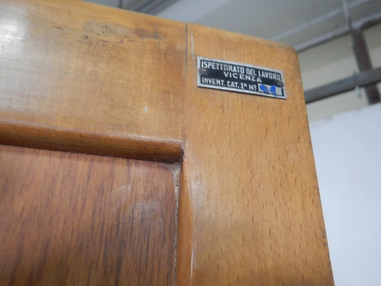 Beechwood office cupboard with three shelves, 1940s 12