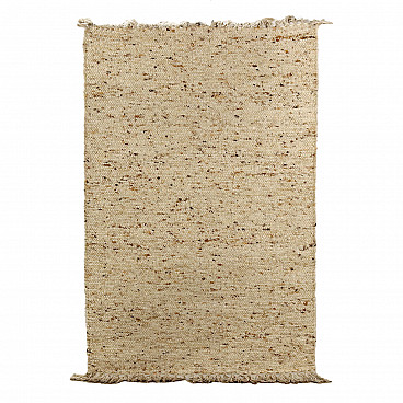 Neutral-coloured wool-blend rug