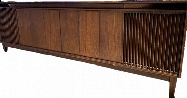 Credenza in legno con stereo, anni '60