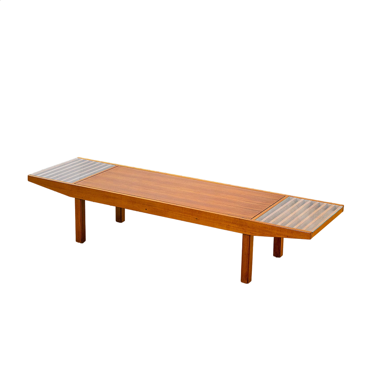 Wood and glass bench attributed to Carlo Hauner, 1960s 7