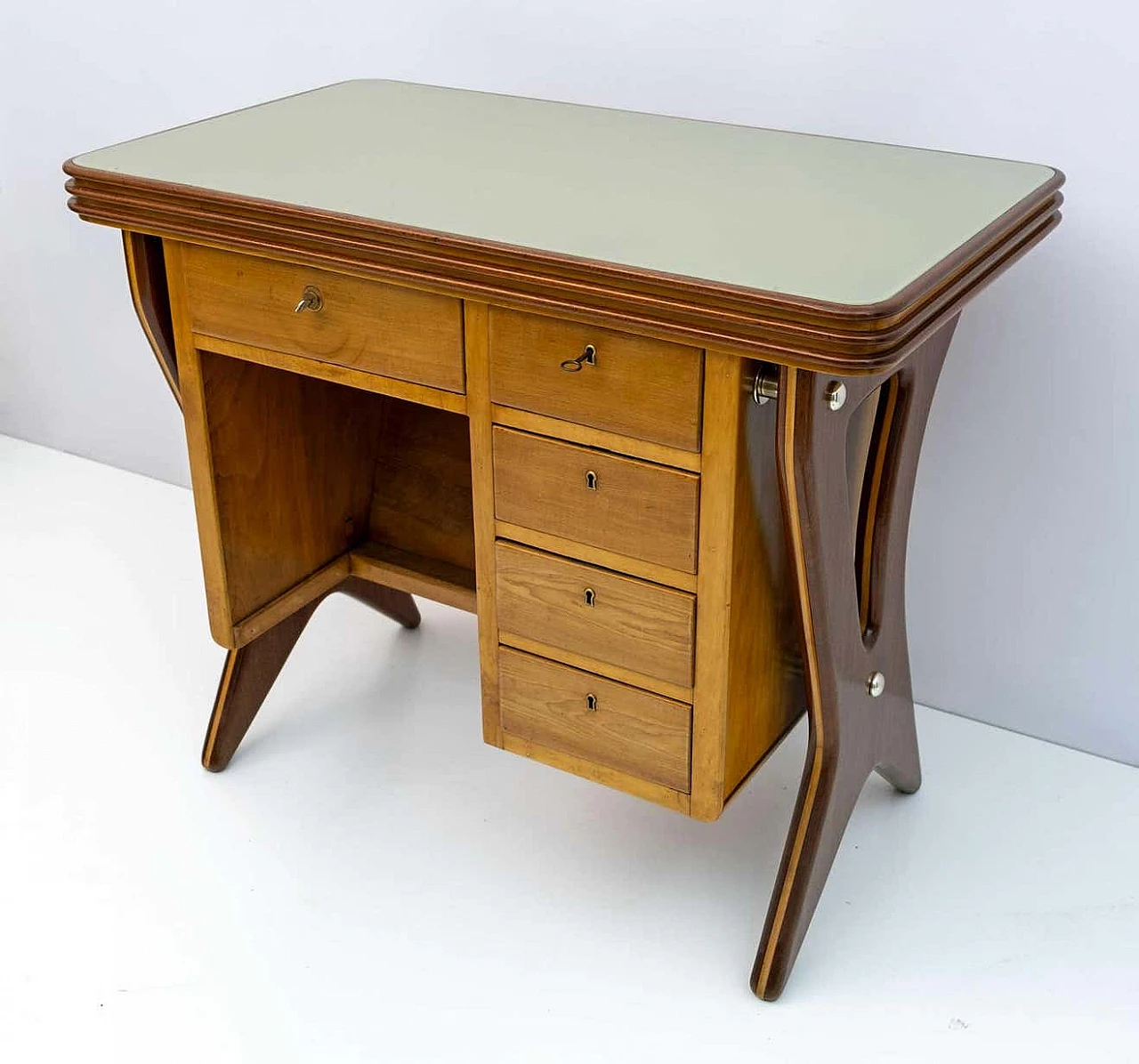 Cash desk by Osvaldo Borsani with Vitrex glass top, 1950s 2
